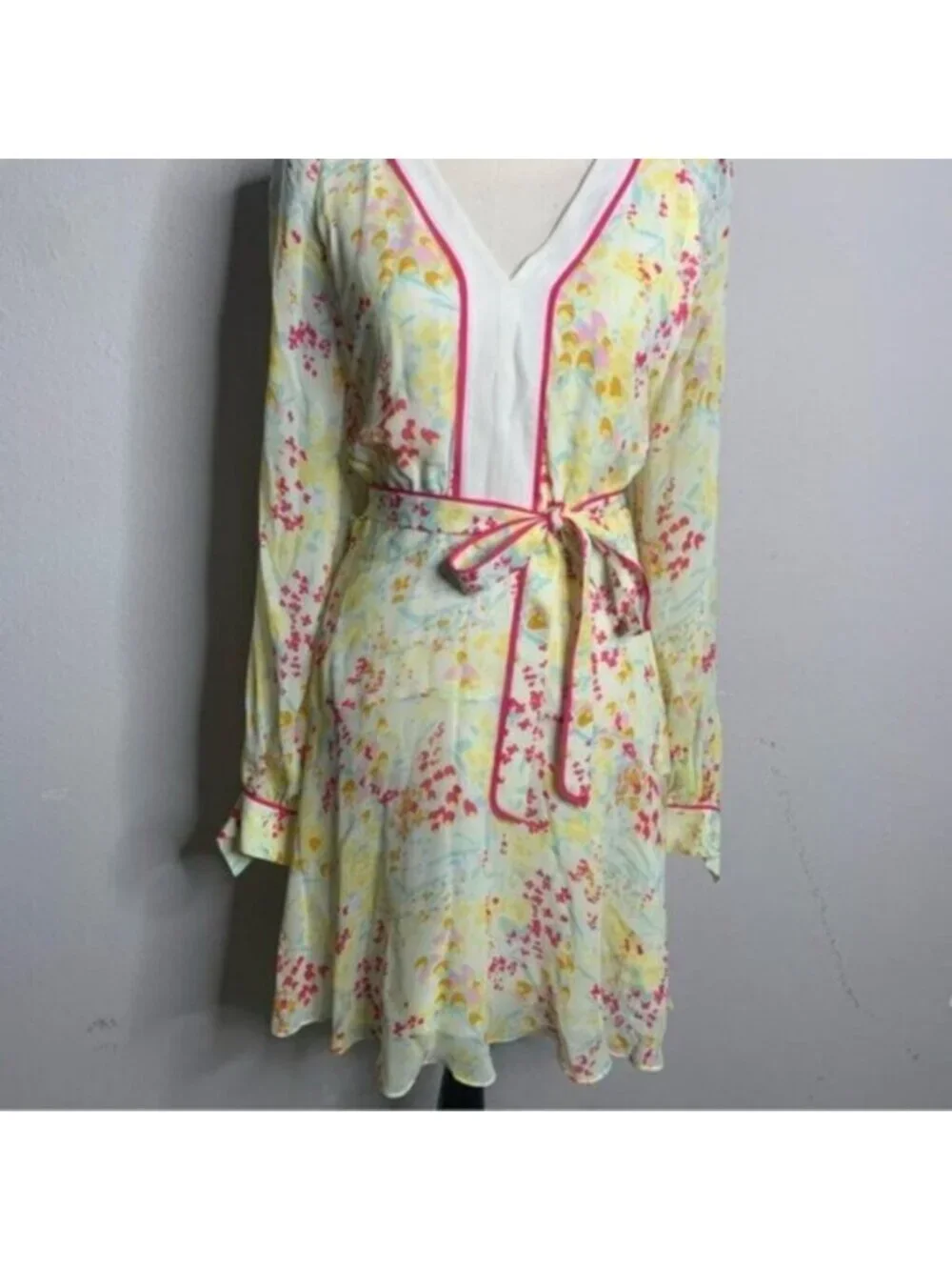 NWT Reiss Molly Floral Puff Long Sleeve Mini Dress - Picture 8 of 14